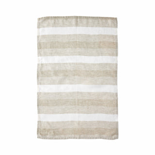 Porto Stripe Linen Tea Towel, Earth
