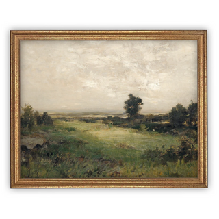 Summer Fields Landscape Framed Canvas Art 12X16