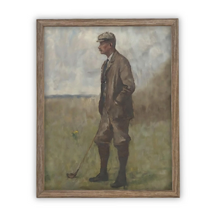Golfer Portrait Canvas Art