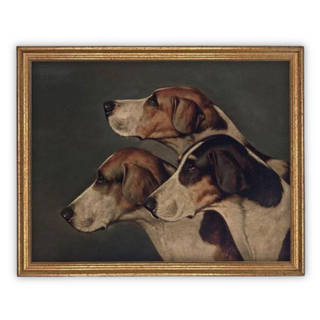 Three Dog Canvas Framed Art