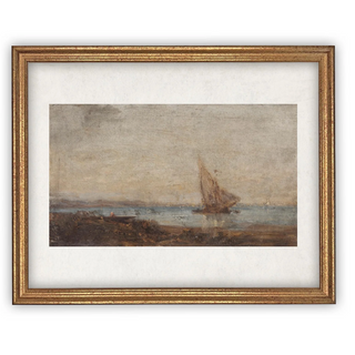 Sailboat on Water Bordered Canvas Art