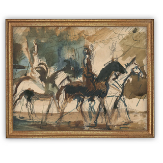 Horse Sketch Canvas Art 8X10