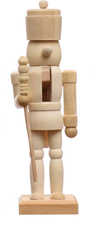 Wood Nutcracker Ornament, Natural, 4 Styles