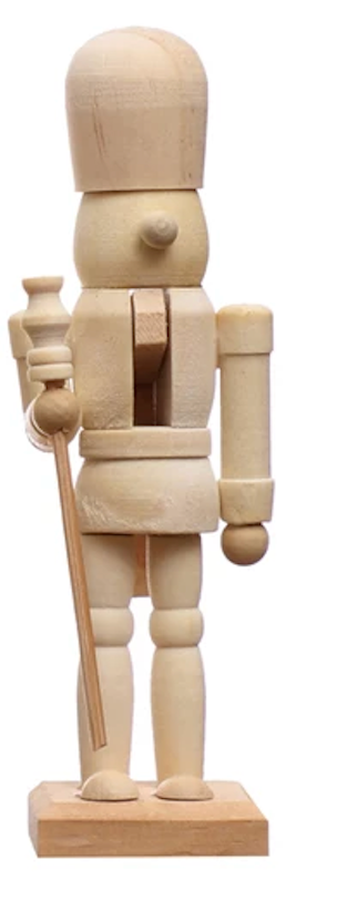 Wood Nutcracker Ornament, Natural, 4 Styles