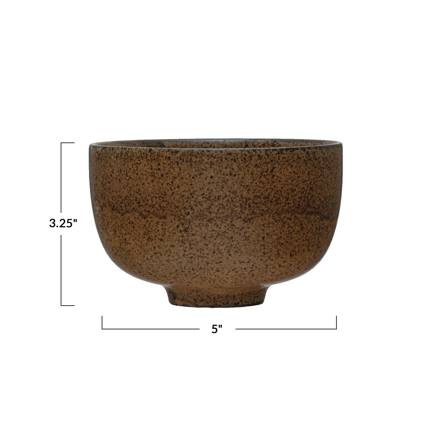 Stoneware Bowl, Reactive Glaze, Brown