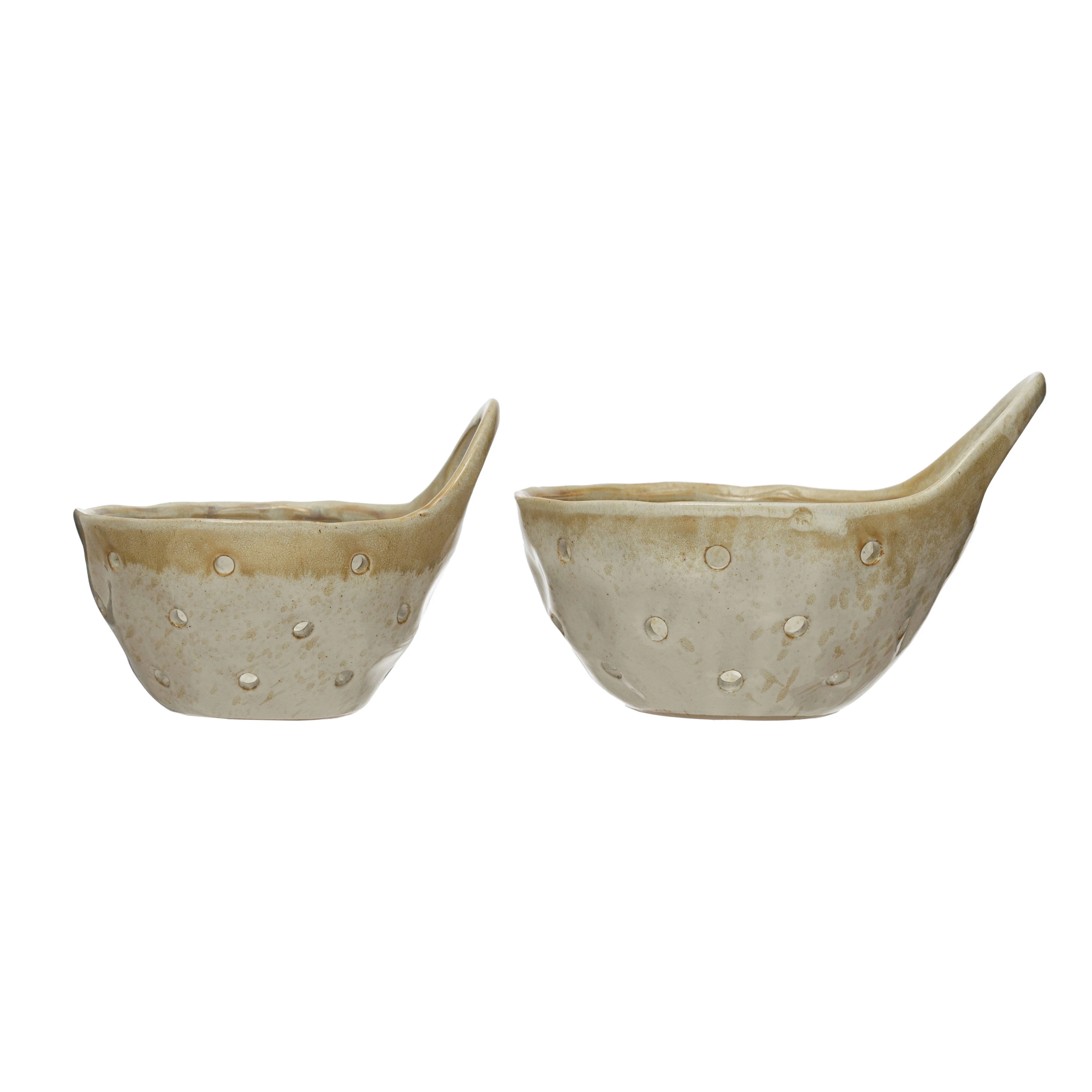 Stoneware Colanders with Handles, Set of 2 - FORD + ELM