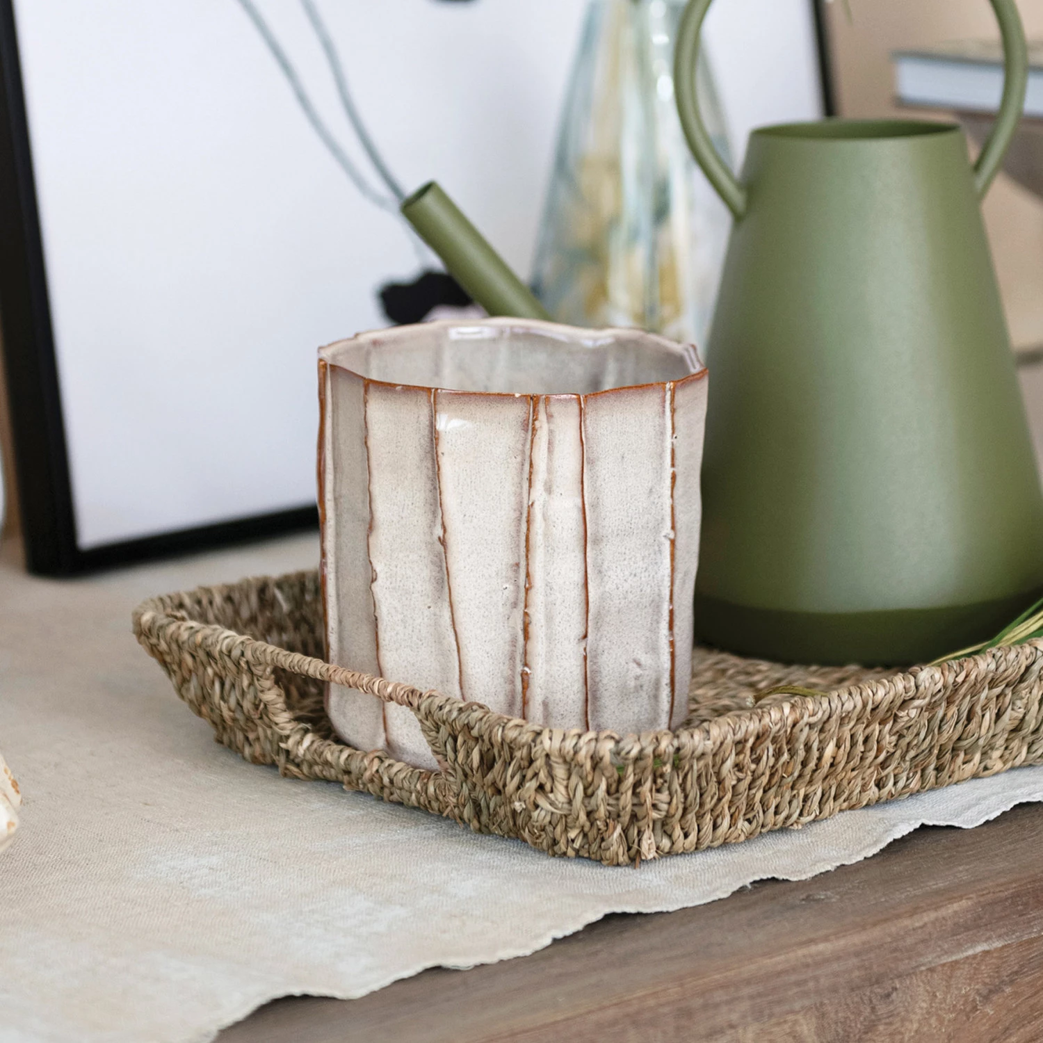 Stoneware Pleated Planter - FORD + ELM