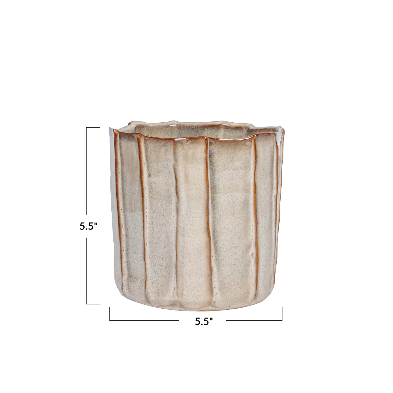 Stoneware Pleated Planter - FORD + ELM