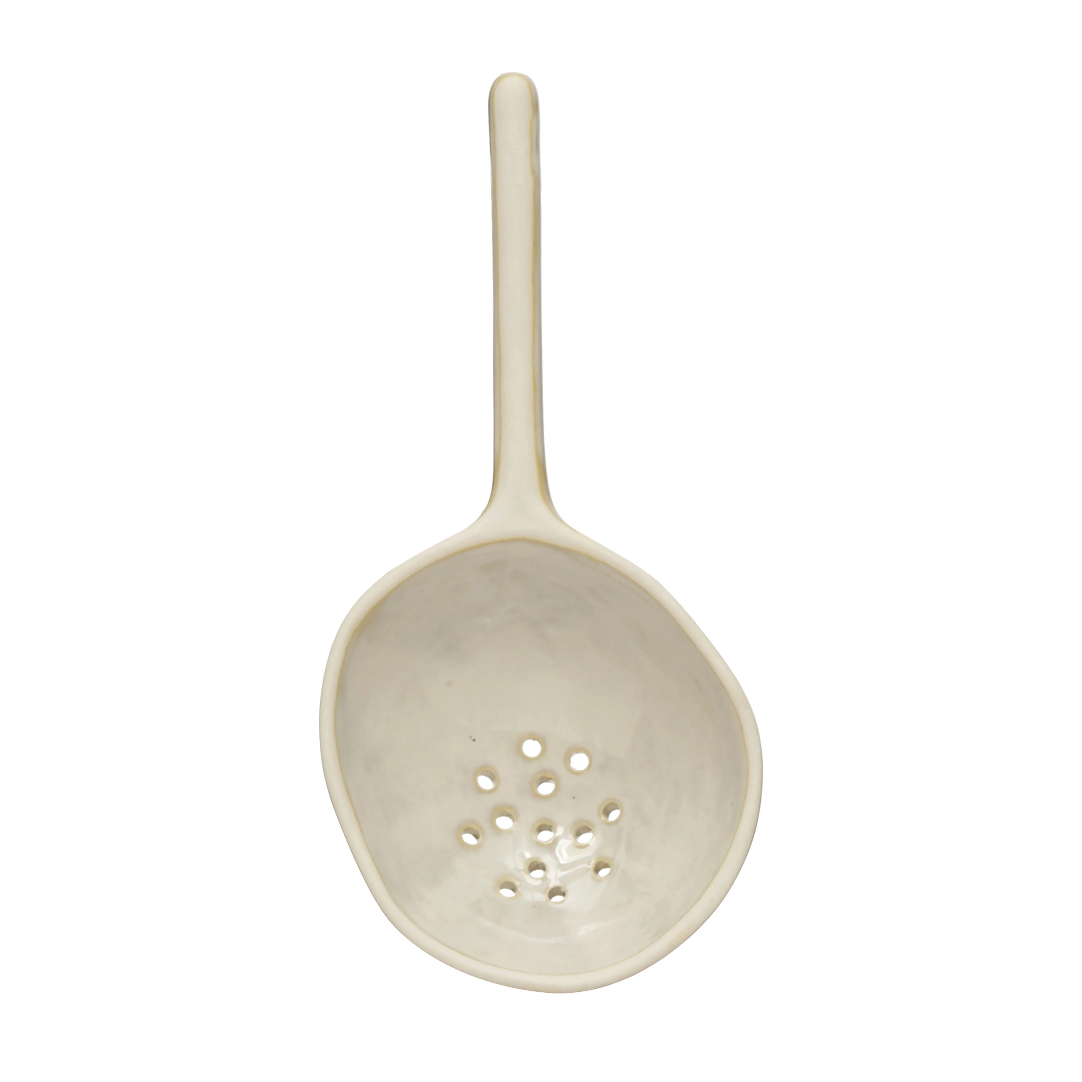 Stoneware Strainer Spoon, Reactive Glaze