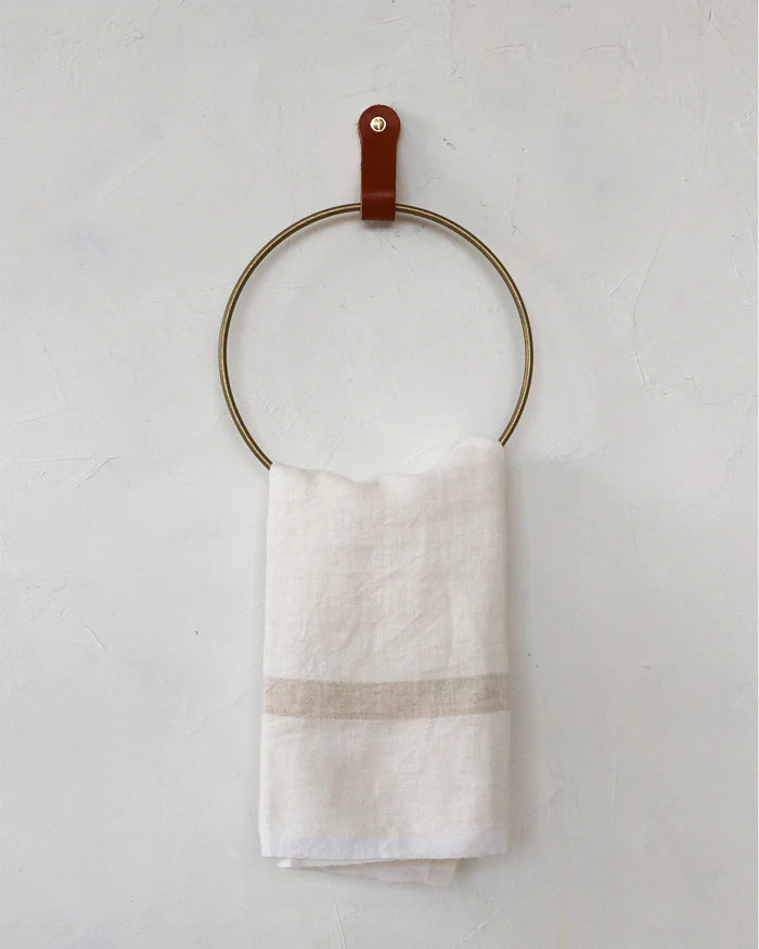Brass + Leather Towel Ring/Holder
