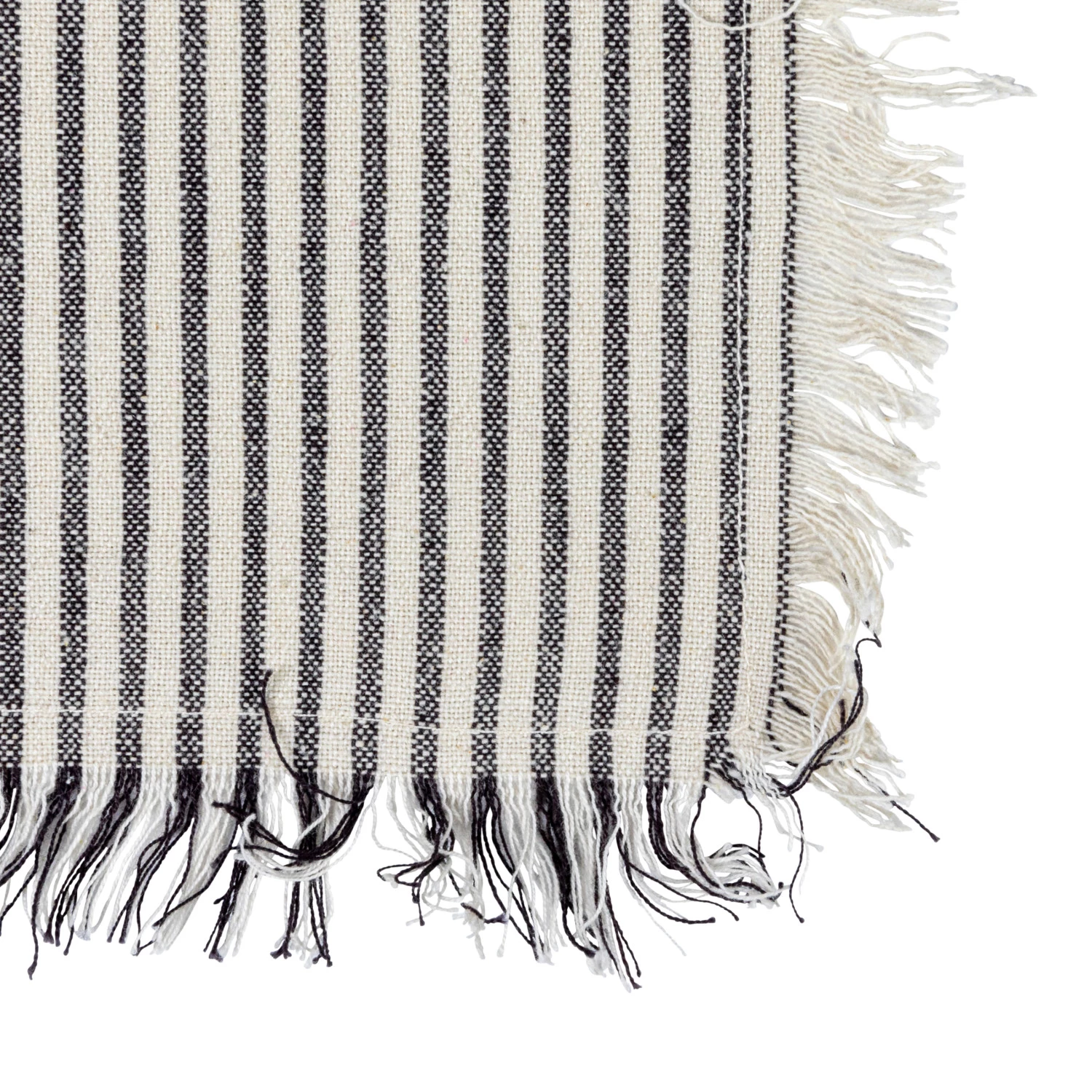 Woven Cotton Tea Towels w/ Stripes & Fringe
