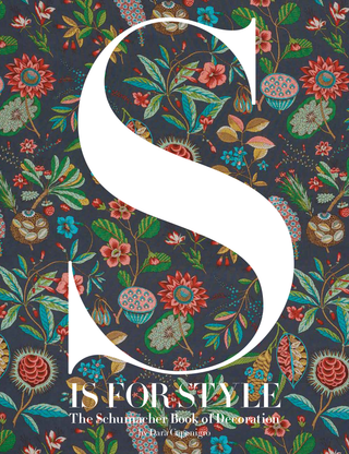 Book cover with floral pattern and large white letter 'S' on a dark background
