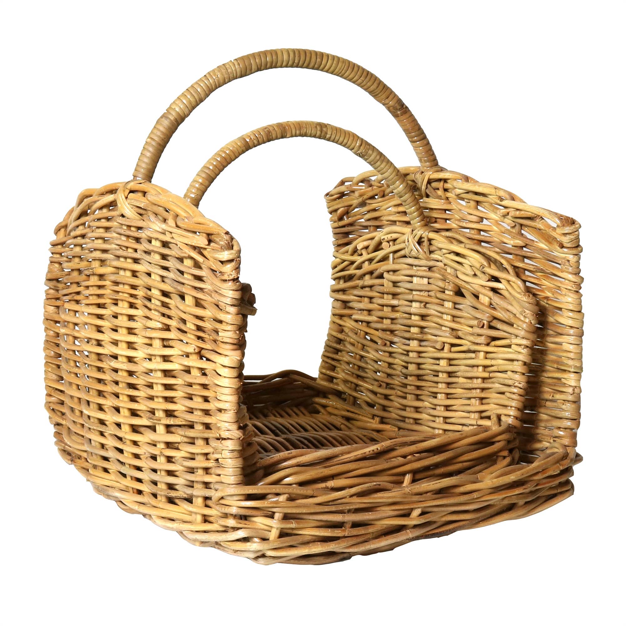 Monterey Rattan Log Basket, Rustique Honey