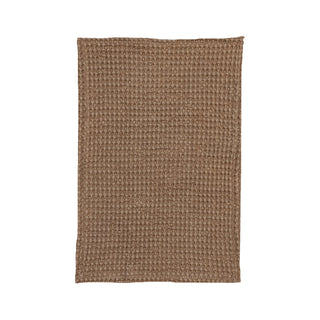 Stonewashed Cotton Waffle Weave Tea Towel, Camel