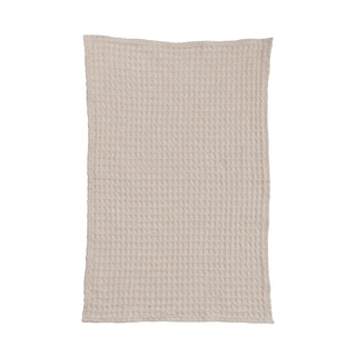 Stonewashed Cotton Waffle Weave Tea Towel, Natural