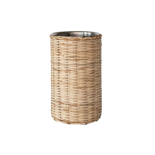 1 Quart Stainless Steel & Rattan Wrapped Double-Wall Bottle Chiller
