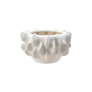 Stoneware Sculptural Planter, Matte White (Holds 7" Pot)