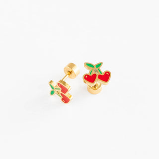 Cherries Stud Earring - Hypoallergenic