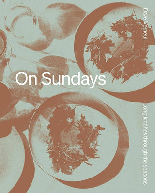 Book cover of 'On Sundays' with illustrations of food and text on a light background