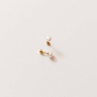 Pearl Stud Earrings - Hypoallergenic, Flat Back