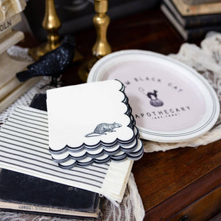 Halloween ticking napkins with fringe