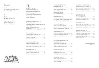 Table of contents page from a cookbook with black text on a white background