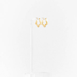Gold earring on a white background