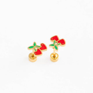 Cherries Stud Earring - Hypoallergenic