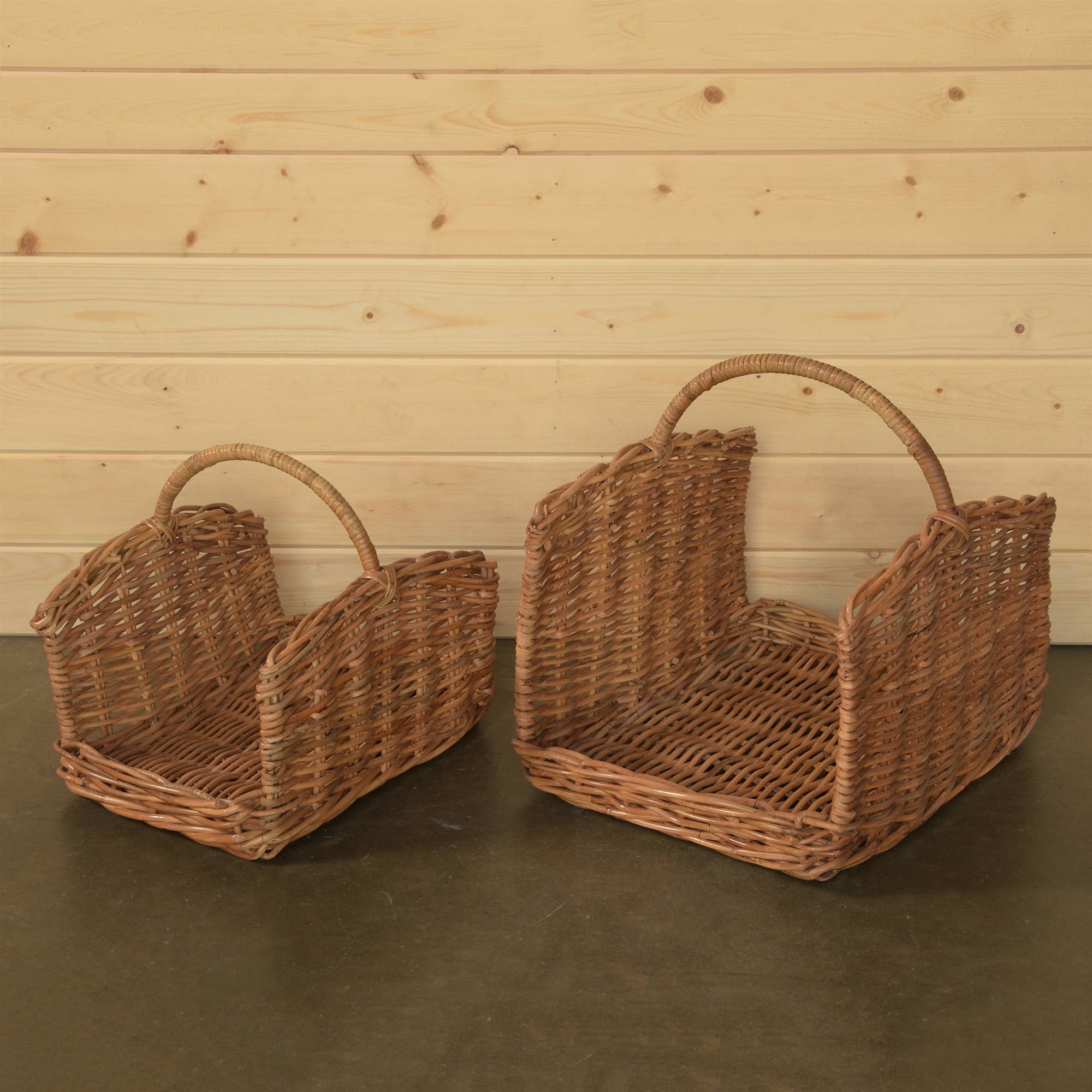 Monterey Rattan Log Basket, Rustique Honey