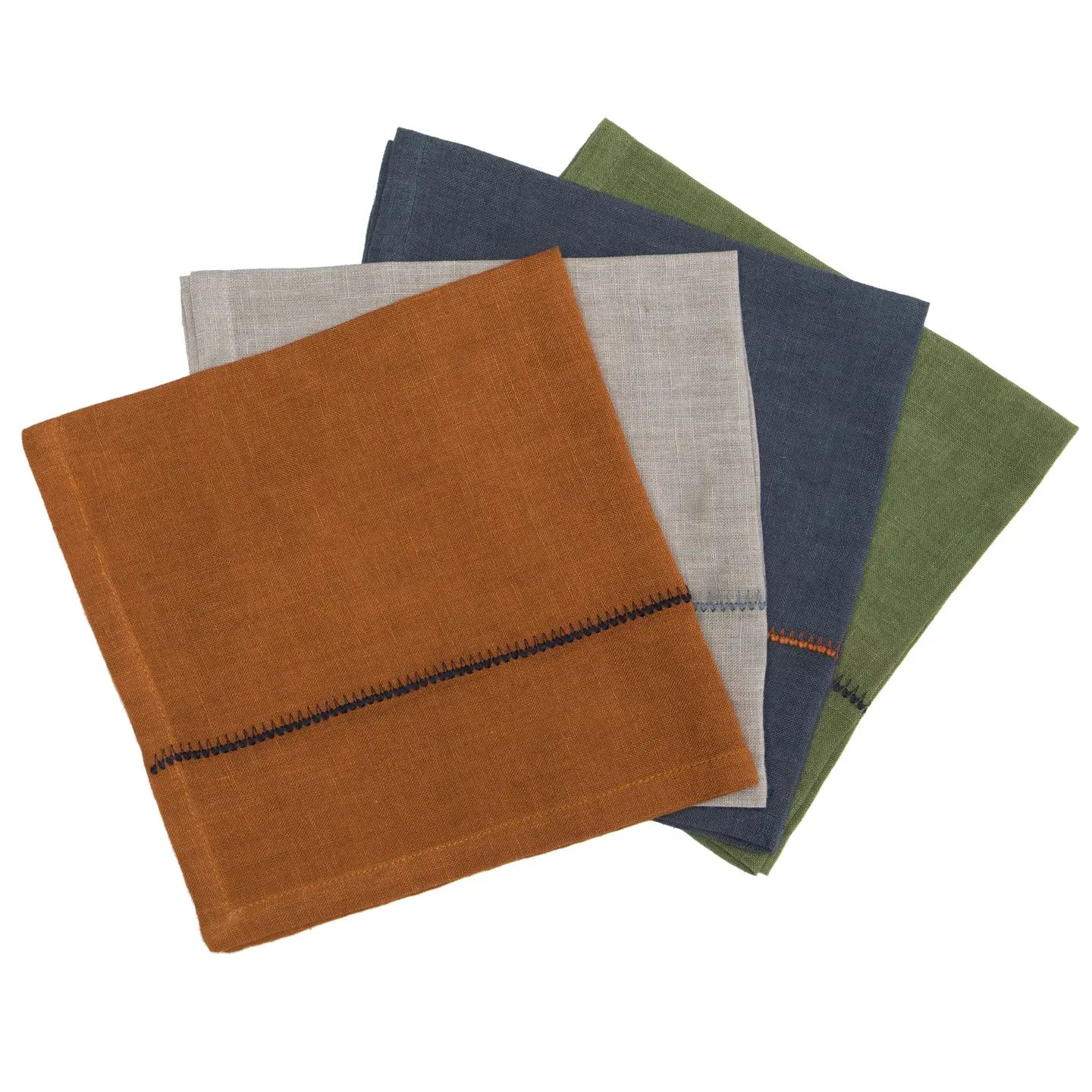 August Stich Linen Napkins, Set of 4 - FORD + ELM