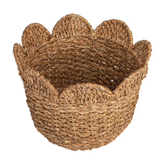 Braided Bankuan & Rattan Baskets w/ Scalloped Edge