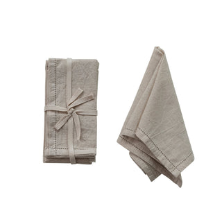 Cotton Napkins with Border Stitch S/4