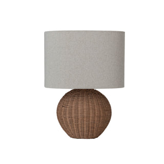 Rattan Table Lamp with Linen Shade