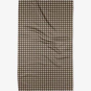 Checkered fabric with brown and white pattern on a white background