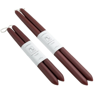Burgundy Dipped Beeswax Taper Candle 10"