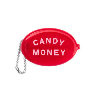 Red container with 'CANDY MONEY' text on a white background