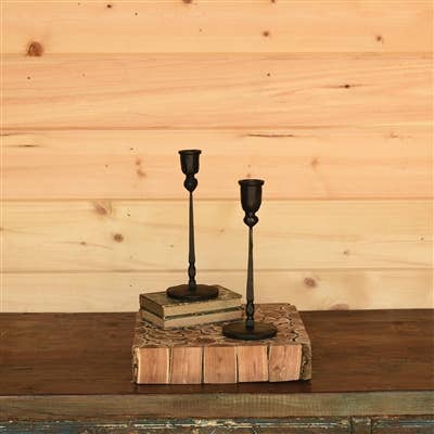 Palermo Taper Candle Holder, Iron - Black - FORD + ELM