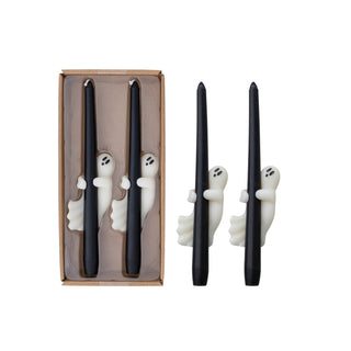 Unscented Taper Candles with Ghost Set of 2 (Est. Burn Time 6 Hours)