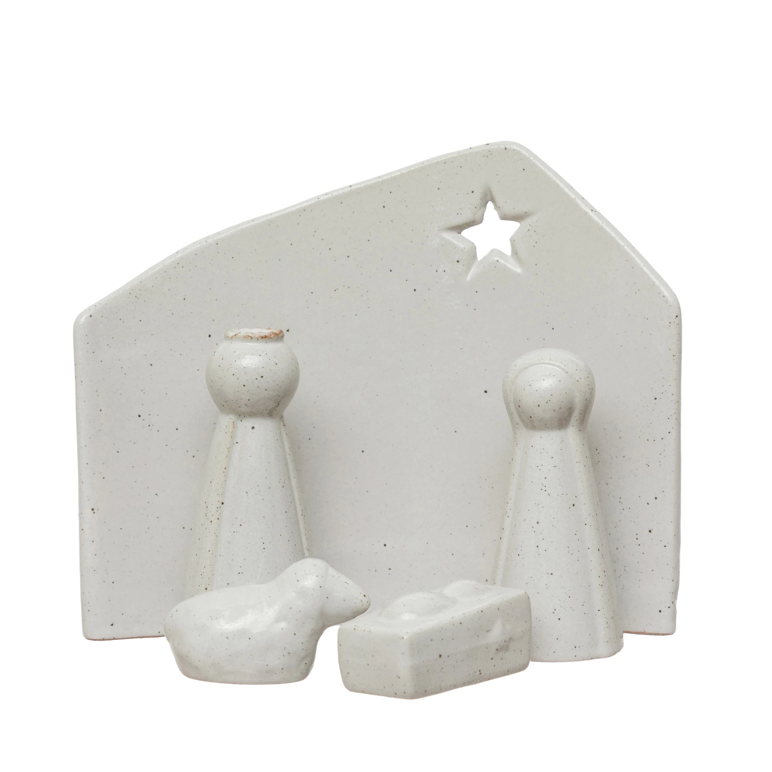 Stoneware Nativity Set, White - FORD + ELM