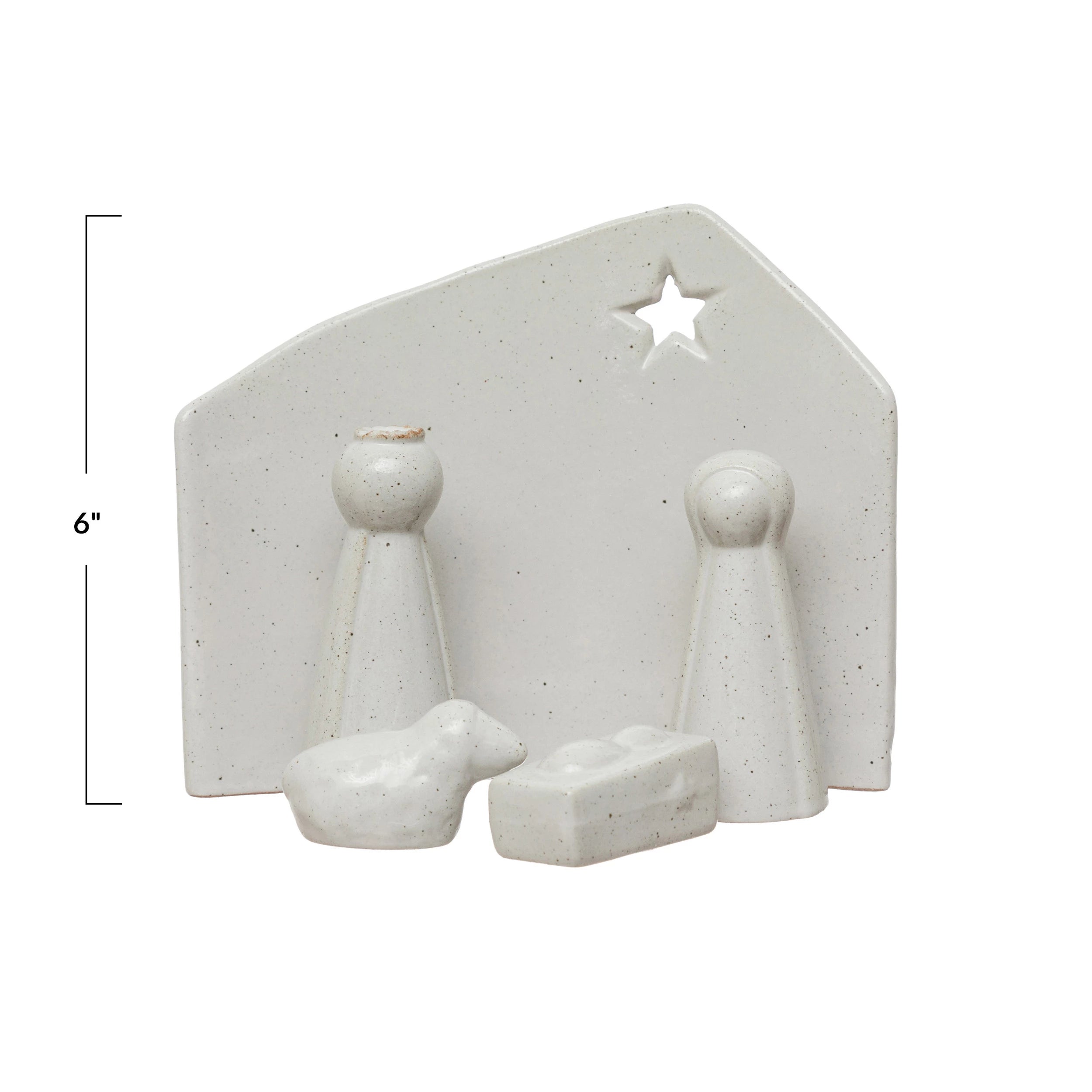 Stoneware Nativity Set, White - FORD + ELM