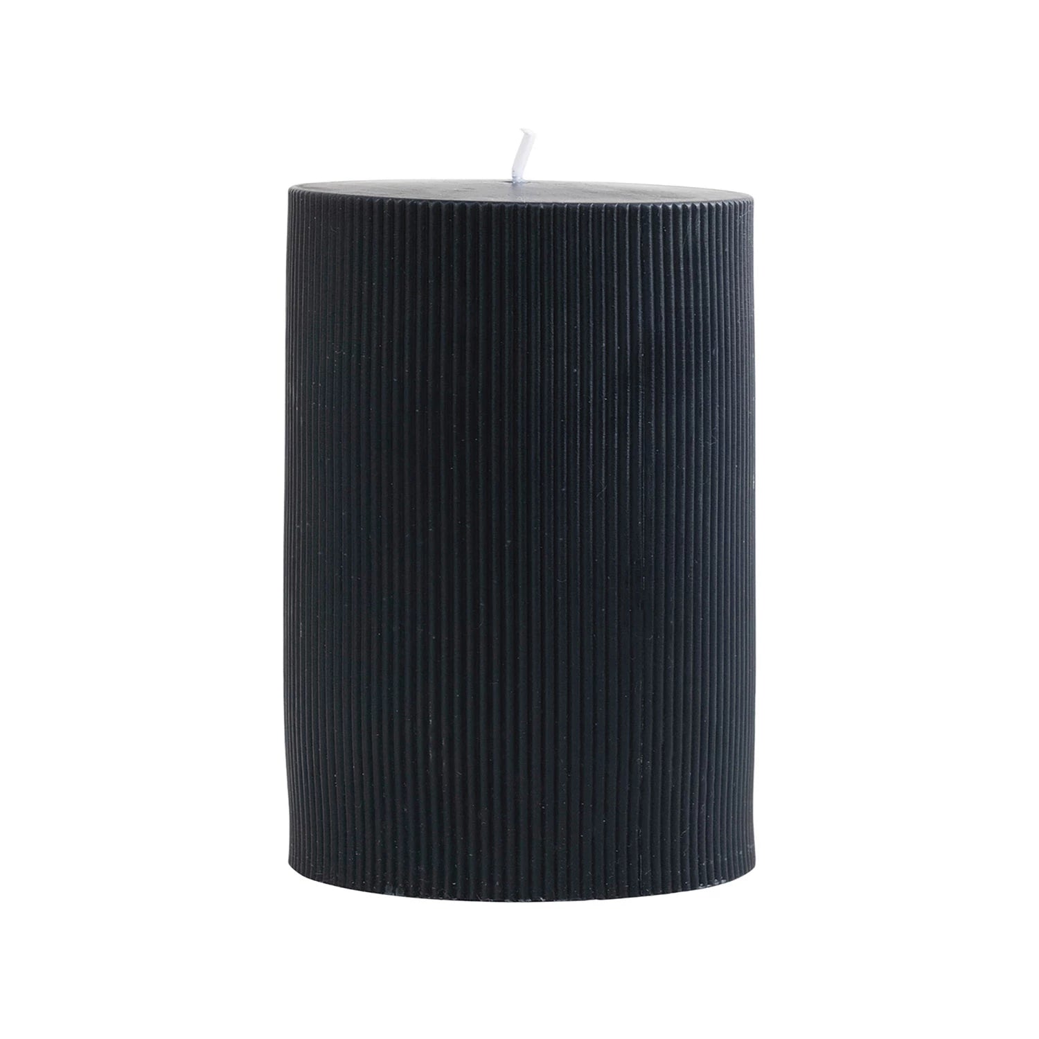 Unscented Pleated Pillar Candle, Noir - FORD + ELM