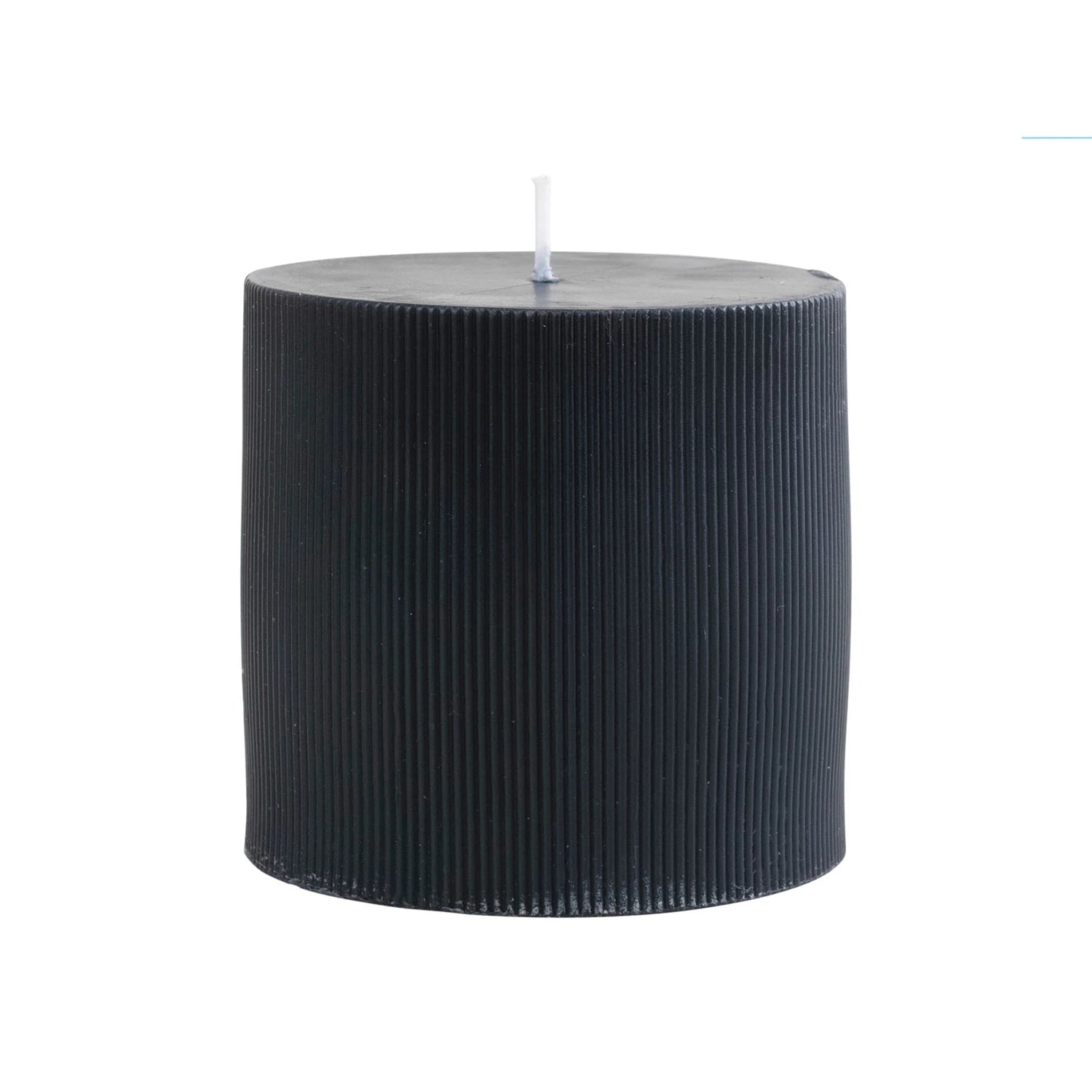 Unscented Pleated Pillar Candle, Noir - FORD + ELM