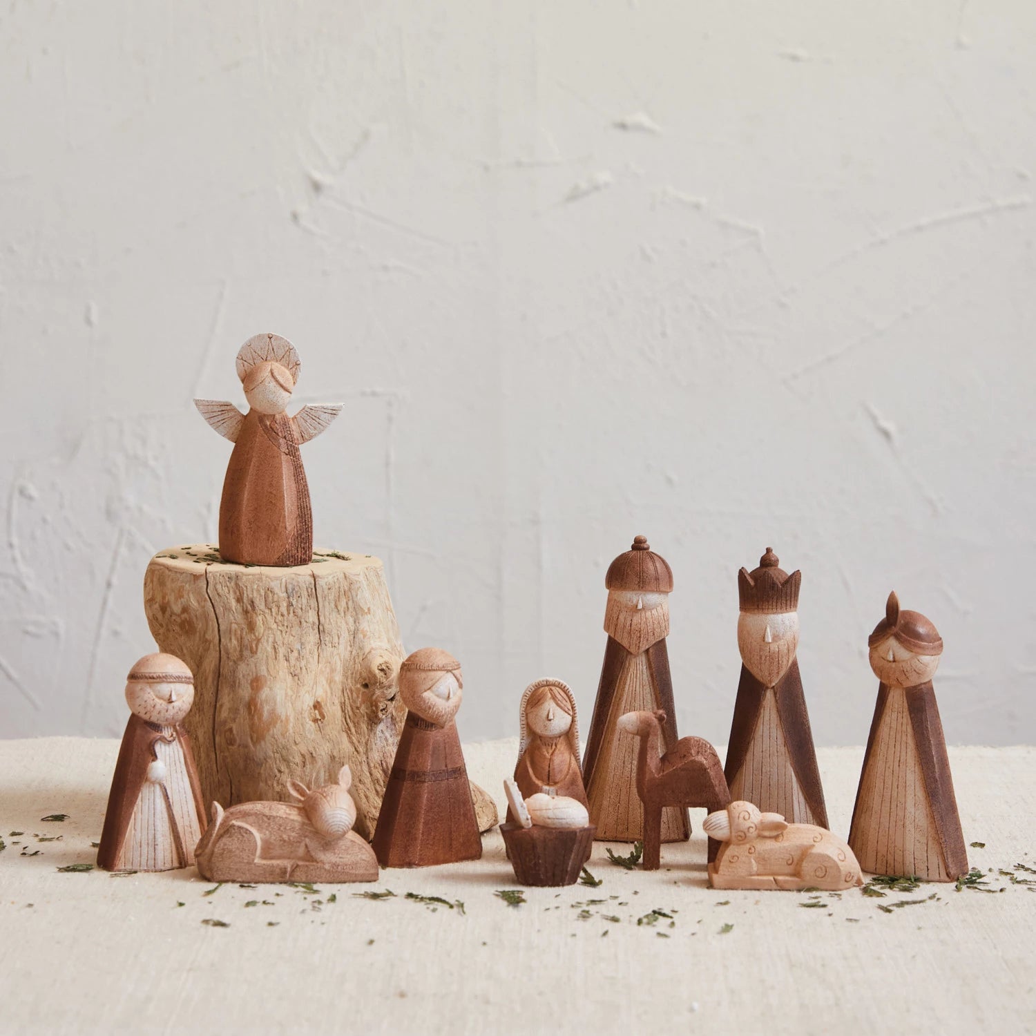 Resin Nativity Set, Wood Finish - FORD + ELM