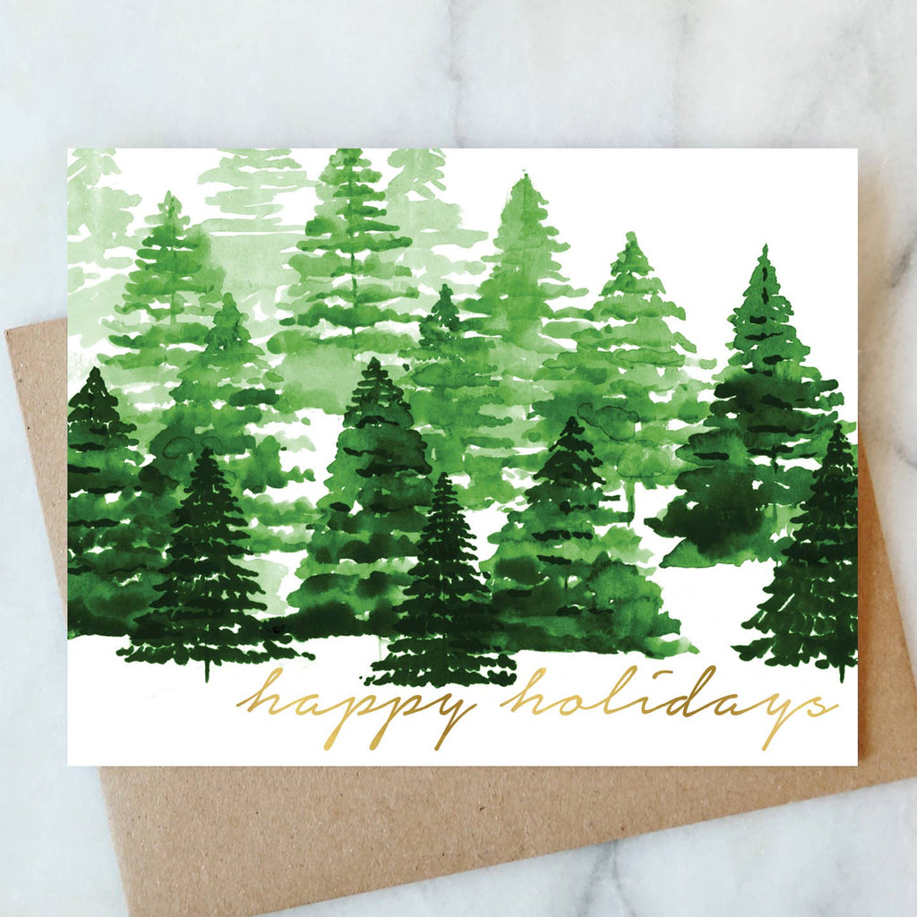 Happy Holiday Trees Card