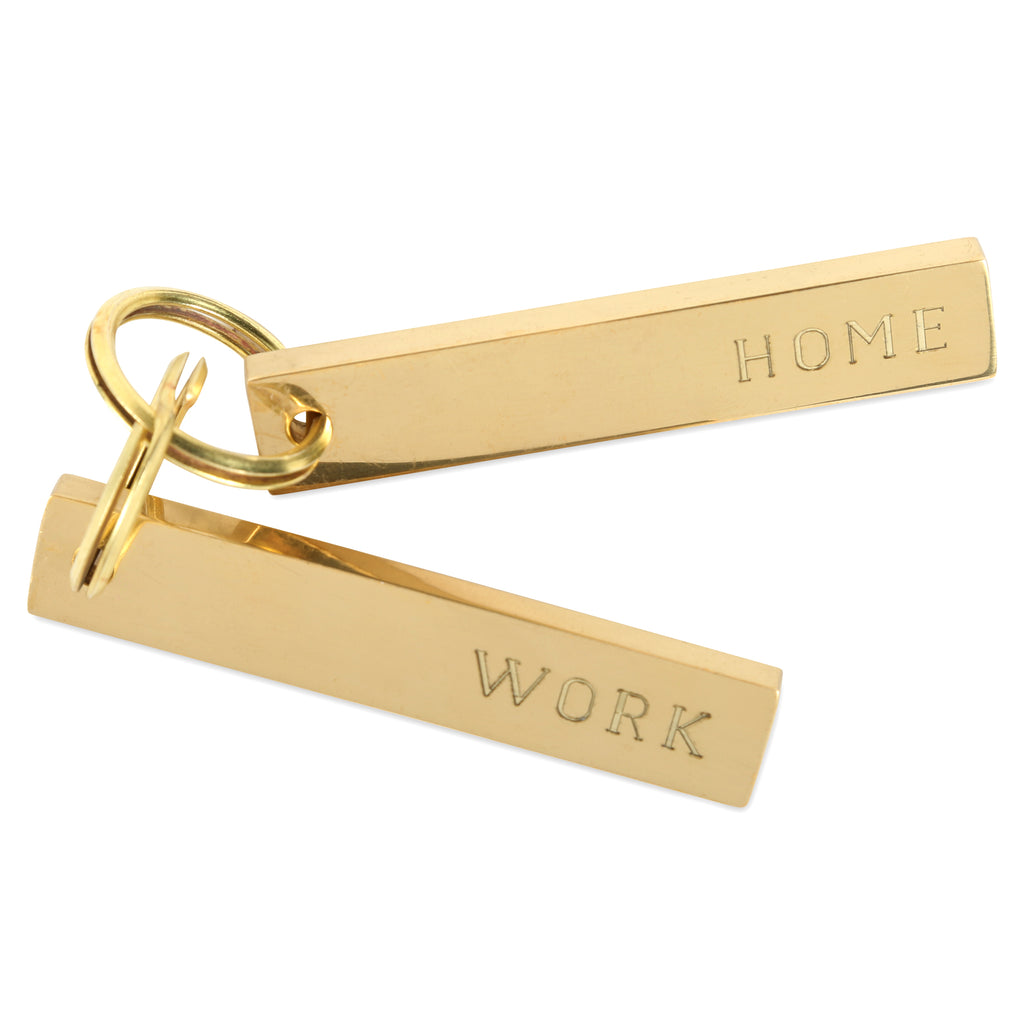 Brass Home/Work Keychain -Pair