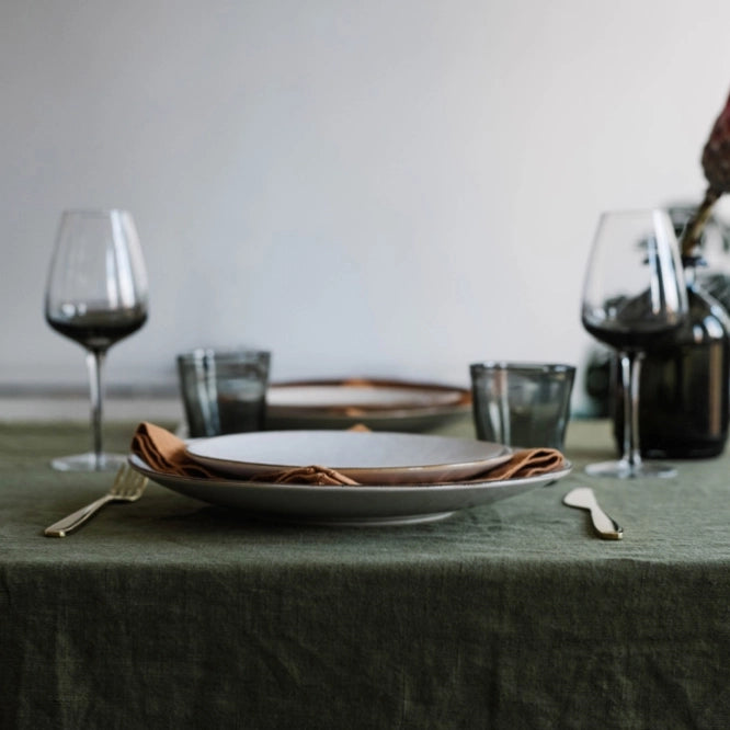 Olive Linen Tablecloth